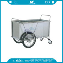 AG-SS025 Com duas rodas grandes hospital frame de metal Lavanderia Cart